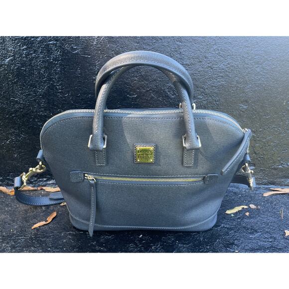 Dooney & Bourke saffiano dome handbag gray shoulderbag - Picture 4 of 10